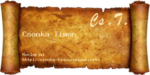 Csonka Timon névjegykártya