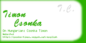 timon csonka business card